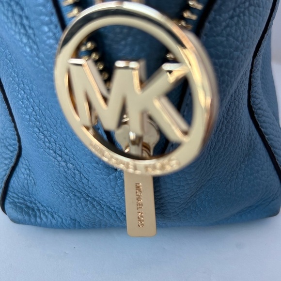 Michael Kors NWOT Blue Pebble Leather Satchel - Picture 6 of 13